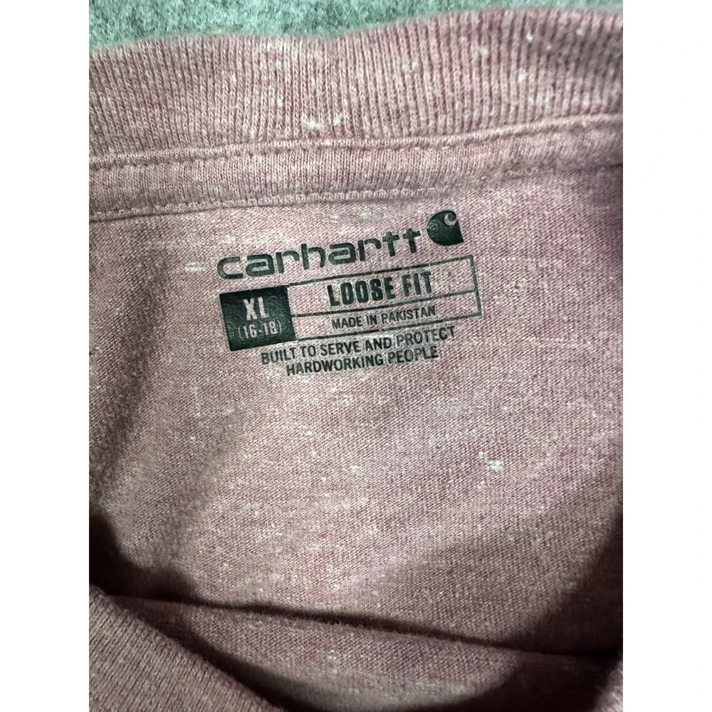 Carhartt Loose Fit Pocket T-Shirt Youth‎ XL Heather Pink Cotton Blend
